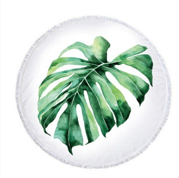 Palm Leaf Round Beach Towel Forest Palm Leaf Beach Towel Shawl Cushion Microfiber