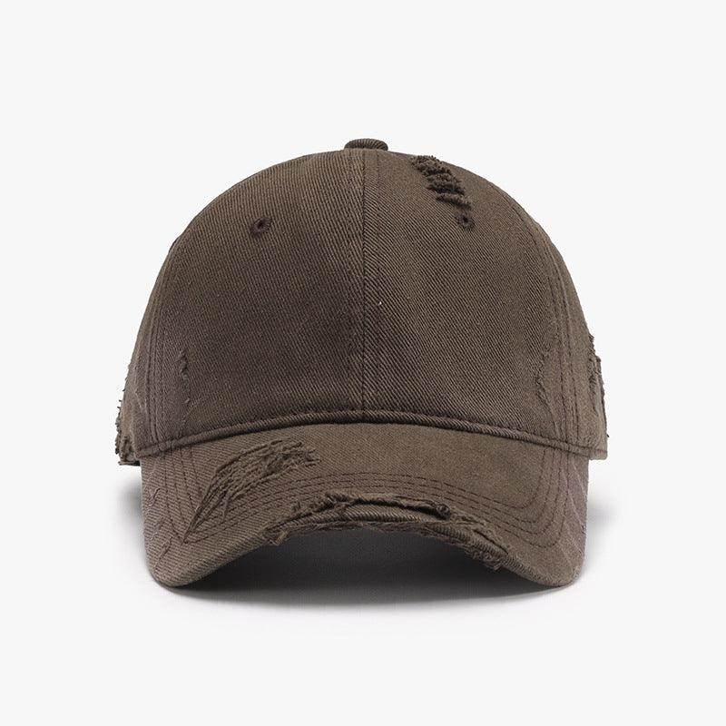 Distressed Adjustable Cotton Hat for Casual Stylish Wear