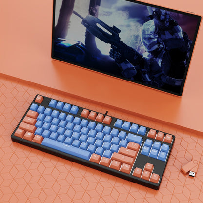 87 Key Wired Game Hot Plug Two Colors Mechanical Keyboard