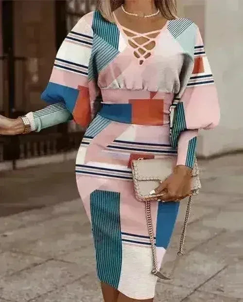 Casual Printed Dress - Women&