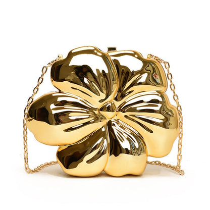 Elegant Flower Gold Acrylic Bag – Mini Dinner Bag &amp; Prom Bag for Weddings, Parties, and Evenings