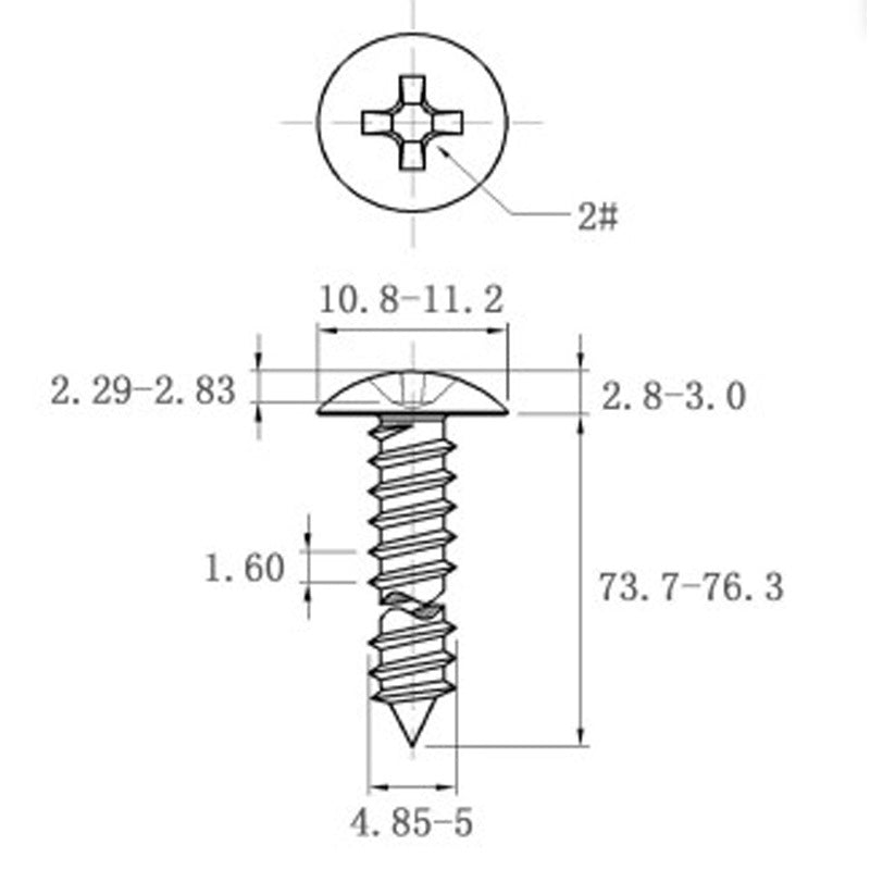Stainless Steel Cross Big Head Self-tapping Screw Mushroom-shaped Haircut Round Head
