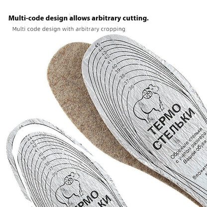 Cartoon Wool Carpet Insole Thick Warm Shock Absorption