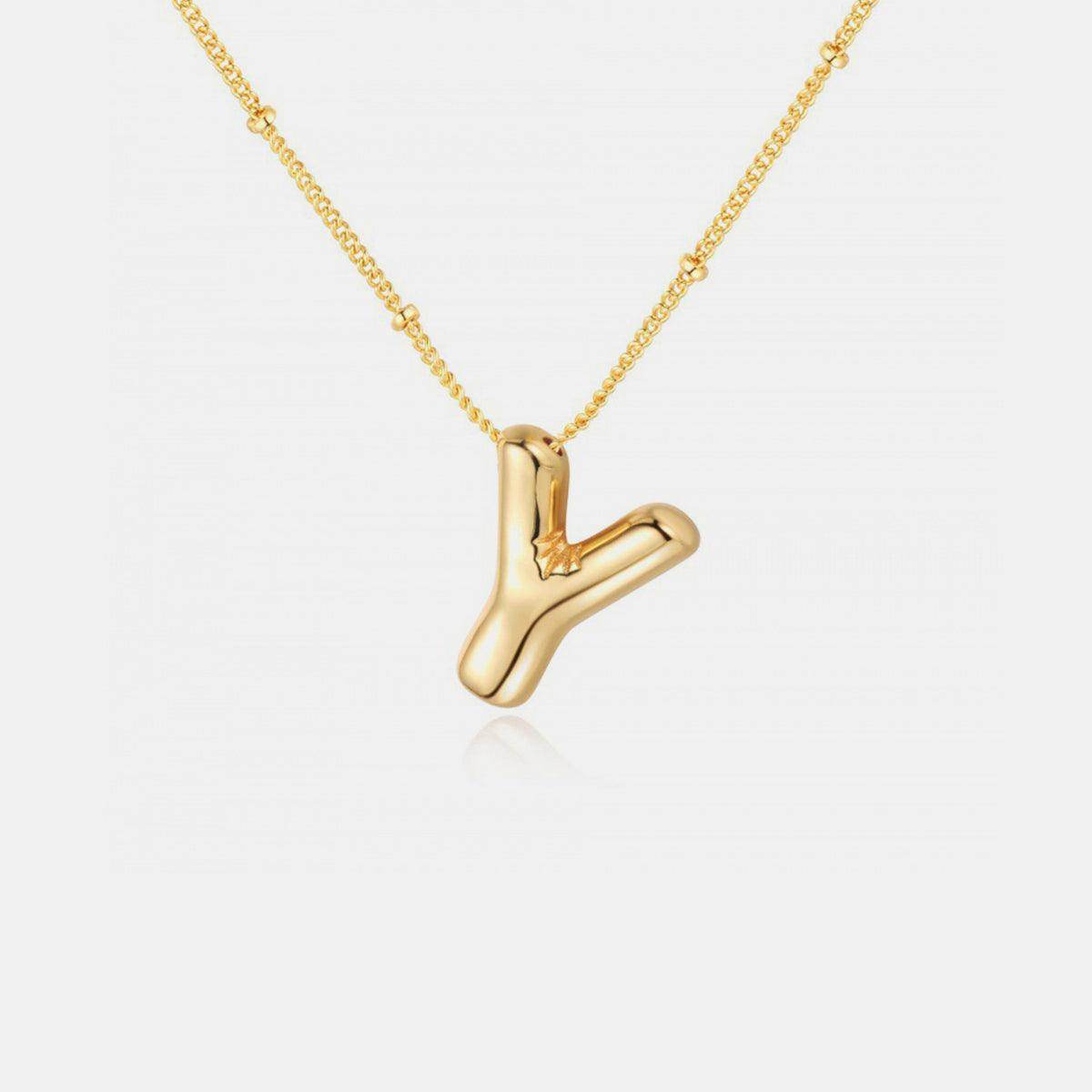 Gold-Plated Bubble Initial Necklace for Personalized Style