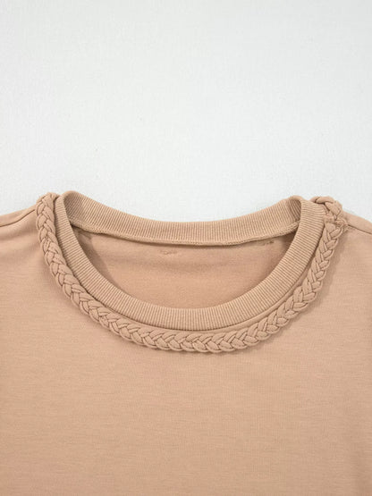 Braided Trim Puff Sleeve Dress