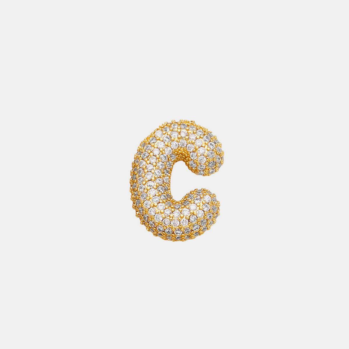 Inlaid Zircon Bubble Initial Necklace for Elegant Style