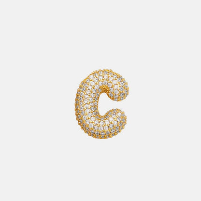 Inlaid Zircon Bubble Initial Necklace for Elegant Style