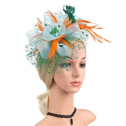 Headwear Bridal Hair Accessories Mesh Billycock Headband