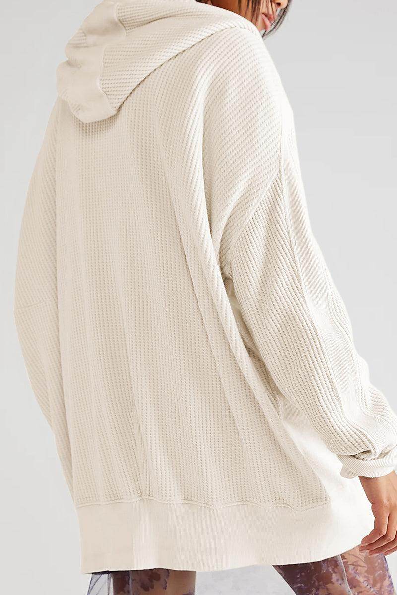 Zip-Up Long Sleeve Jacket with Hood and Pockets for Comfort