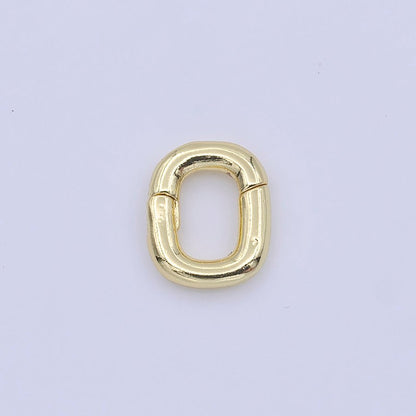 9.5mm Rectangular Push Spring Gate Ring Gold Supply | K-298
