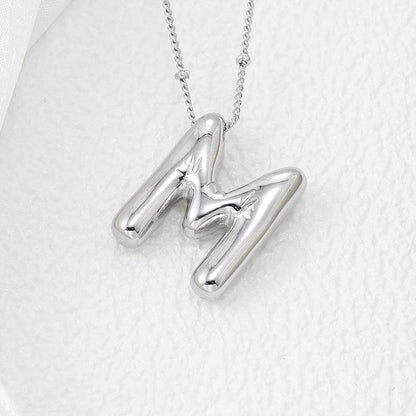 Copper Bubble Letter Pendant Necklace for Stylish Personalization