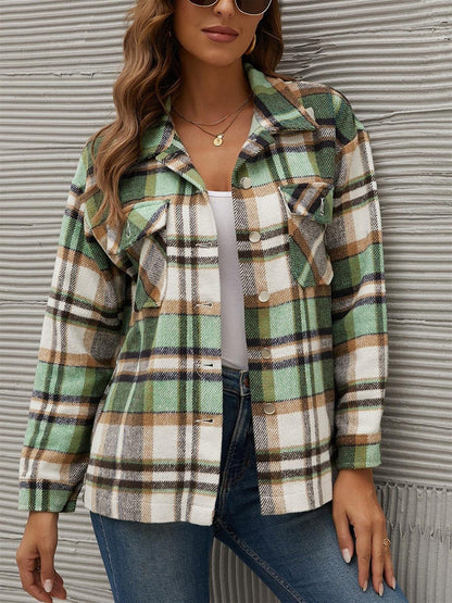 Plaid Button-Up Jacket