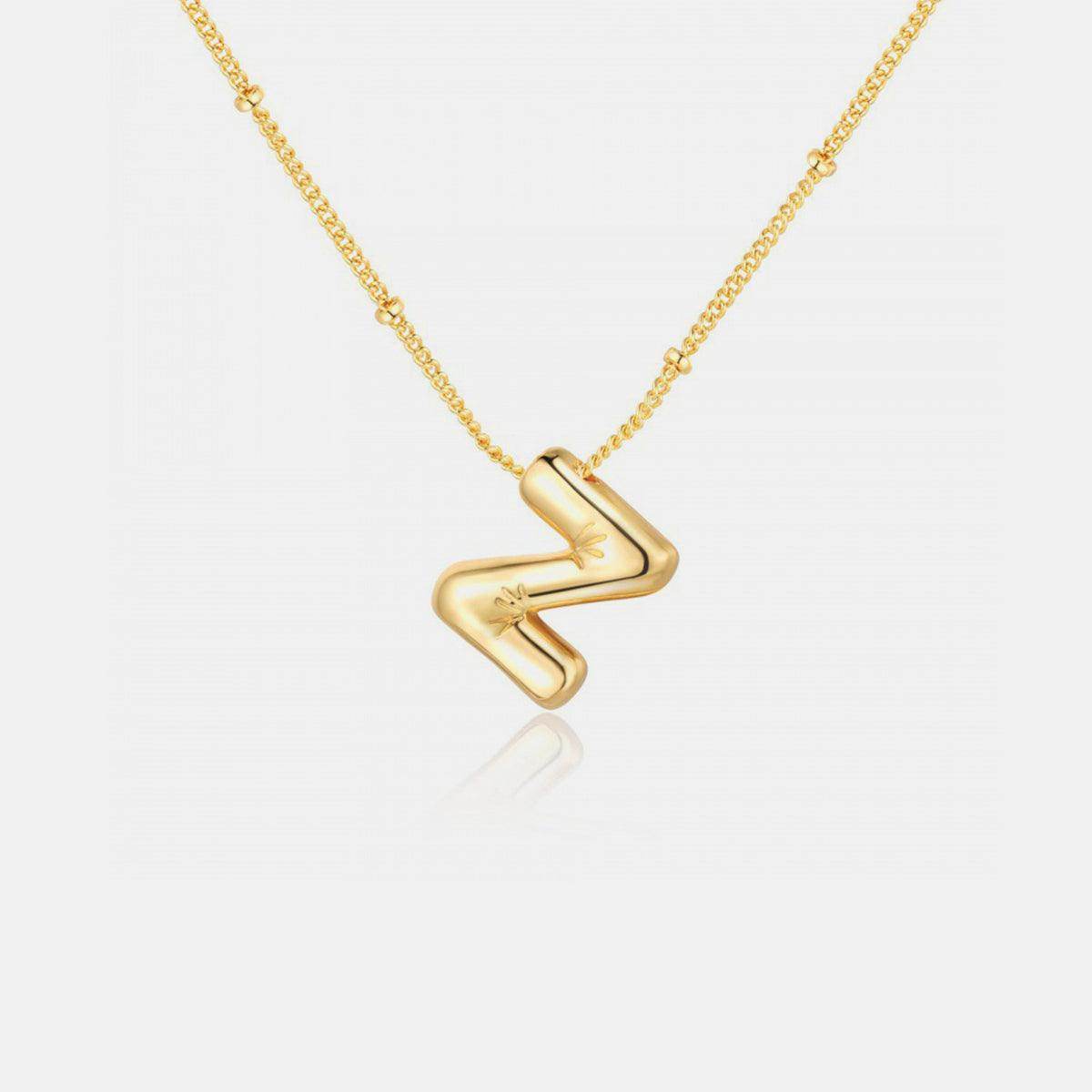 Gold-Plated Bubble Initial Necklace for Personalized Style