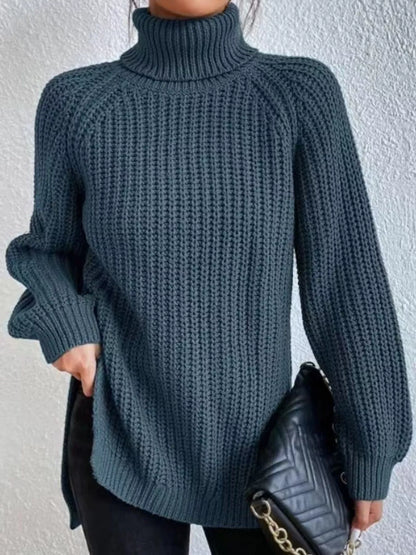 Full Size Turtleneck Long Sleeve Sweater Plus Size