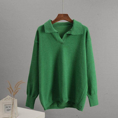 Johnny Collar Long Sleeve Top and Pants Sweater Set Women