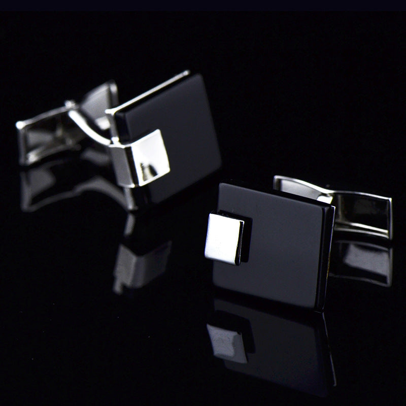 Business Black Agate Cufflinks