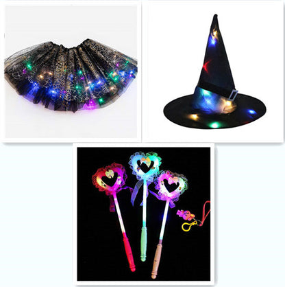 Magical &amp; Luminous  LED Princess Halloween Tutu Skirt Sequins Shiny Skirt