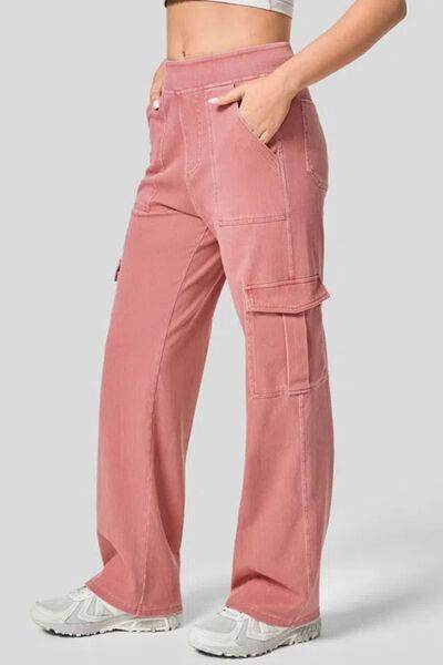 High Waist Straight Leg Cargo Jeans for Modern Style