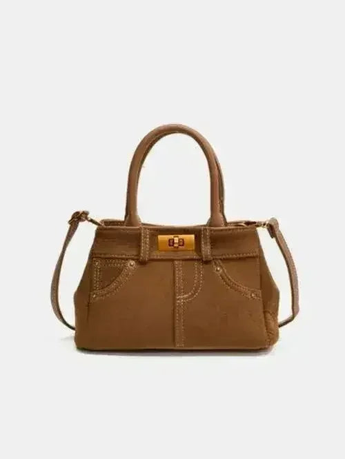 Stylish Suede Handbag – Adjustable Strap &amp; Dual-Use Design