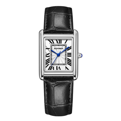 Couple Leather Watch Strap Simple Square Student&