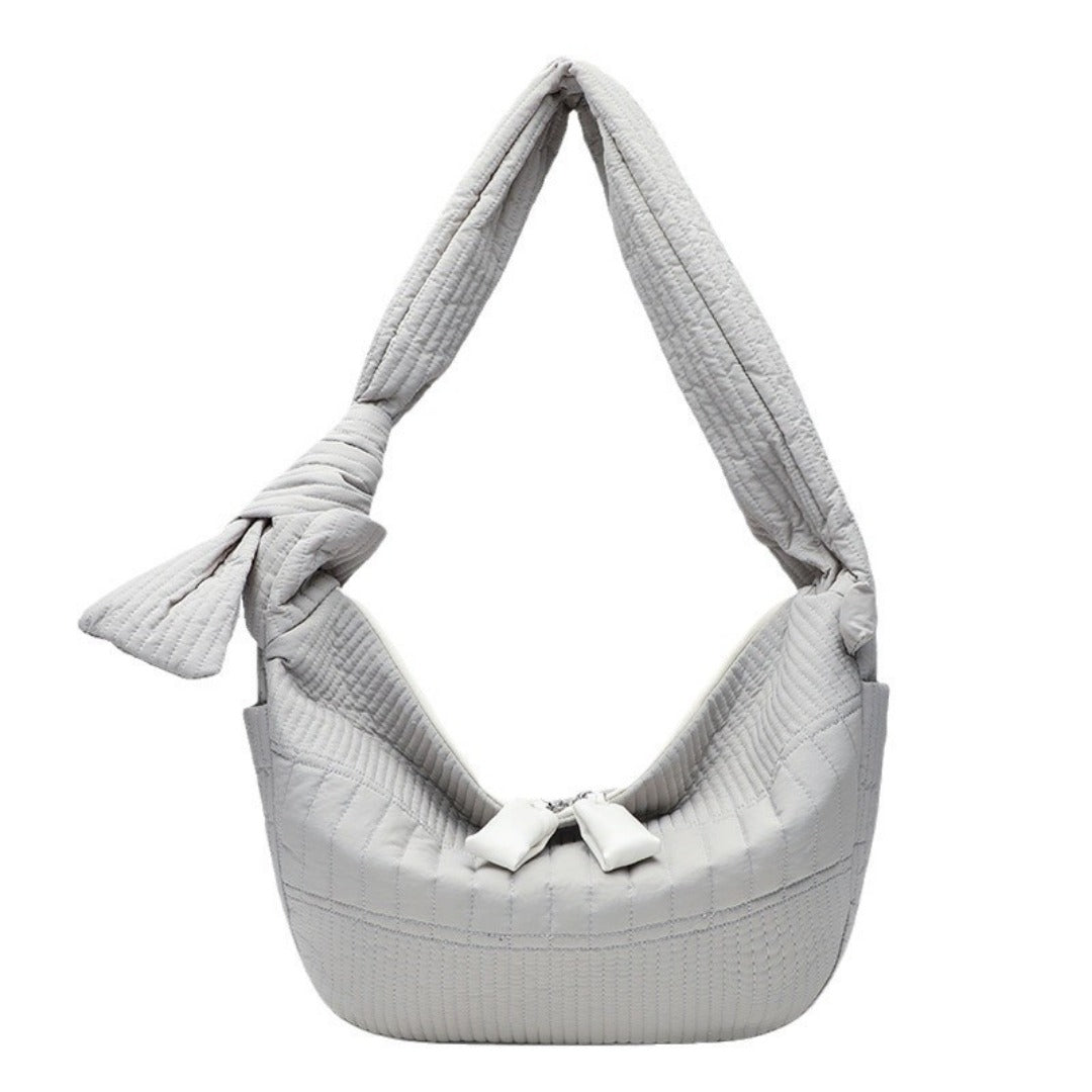 Elegant Folded Hobo Bag Ladies - Lightweight Large Capacity Shoulder Bag &amp; Casual Cloth Crossbody Bag