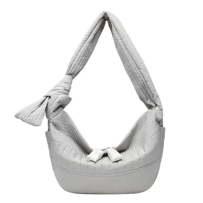 Elegant Folded Hobo Bag Ladies - Lightweight Large Capacity Shoulder Bag &amp; Casual Cloth Crossbody Bag