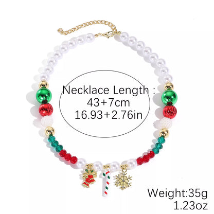 Christmas Acrylic Bead Charm Necklace
