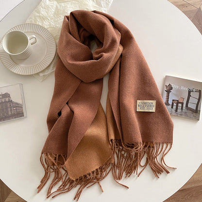 Double-sided Artificial Cashmere Scarf Women&