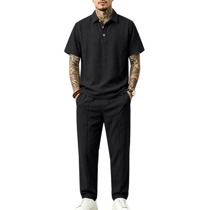 Mens Loose-fitting Top And Trousers Set