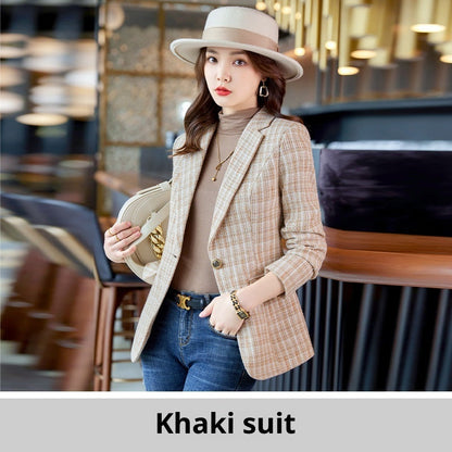 Casual Plaid Autumn Western Style Women&