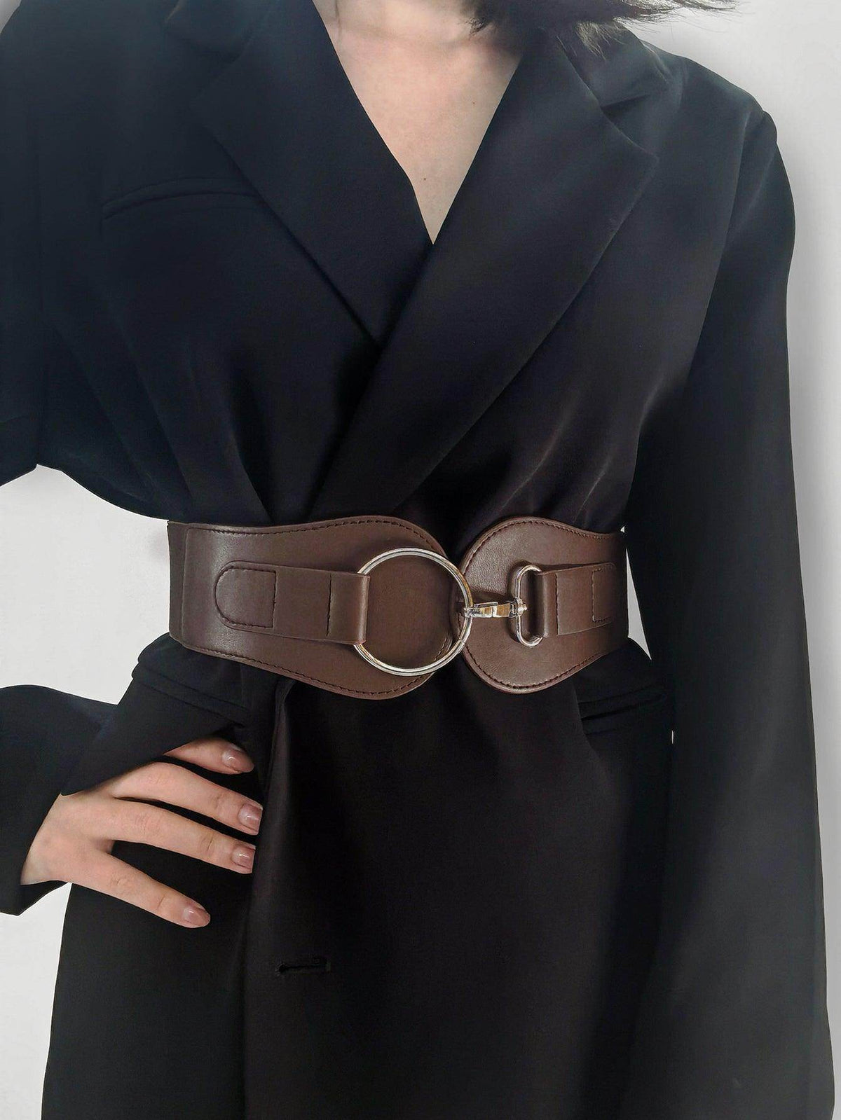 PU Elastic Wide Belt for Comfortable Fashion Fit