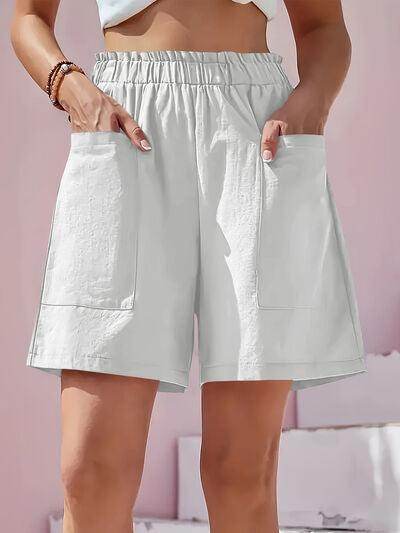 Full Size Pocketed Elastic Waist Shorts for Everyday Comfort