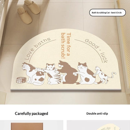 Quick-drying Cartoon Silica Mud Floor Mat