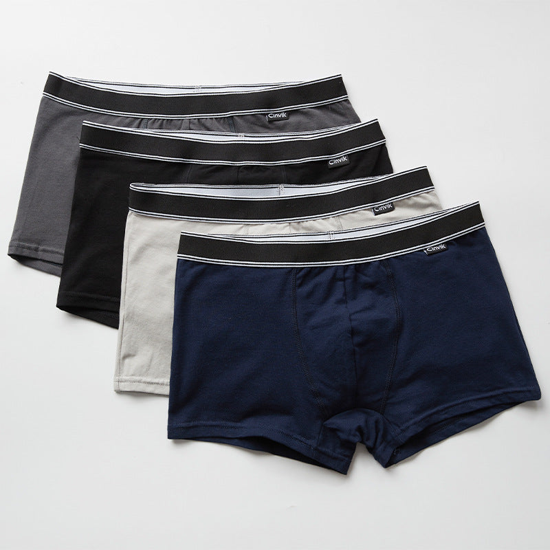Cotton Mid-rise Boxer Briefs Breathable Men&