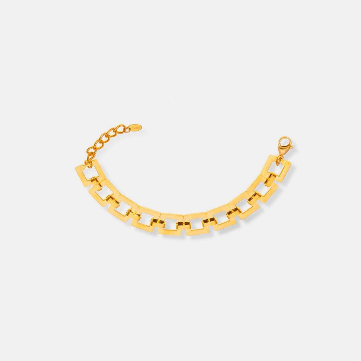 Titanium Steel Hollow Square Chain Bracelet for Men and Women