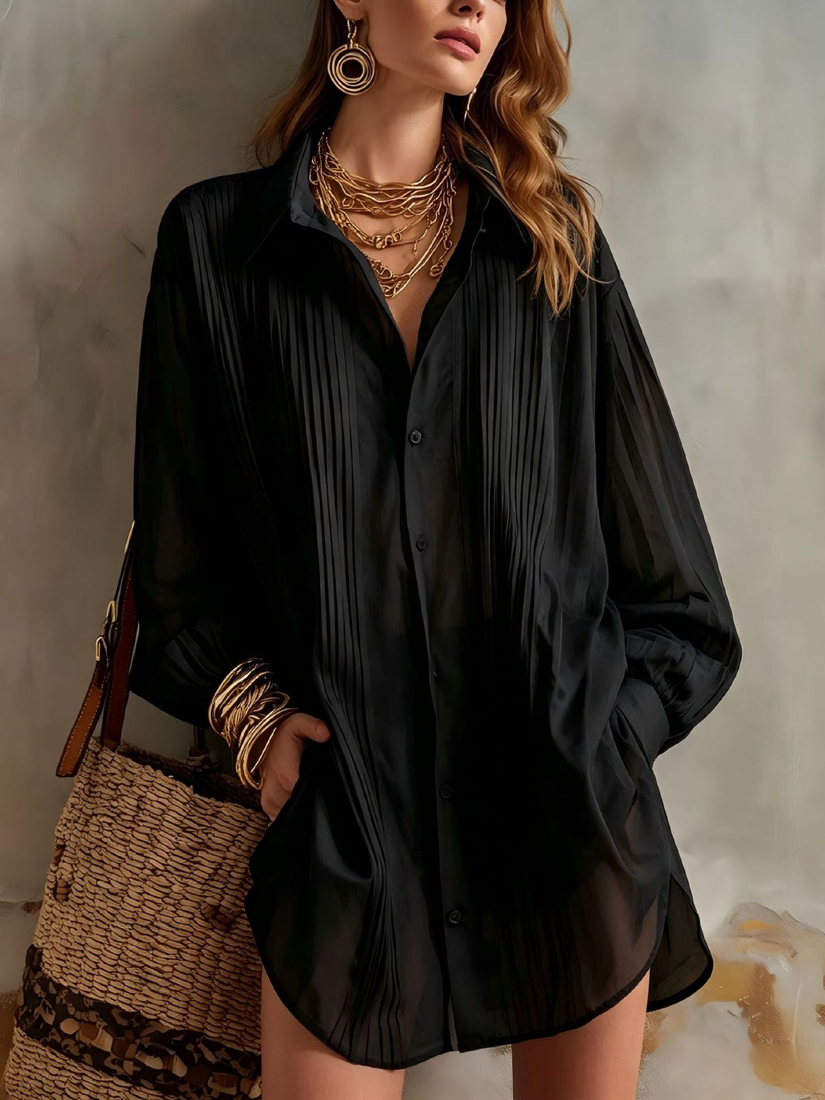 Simple Elegant Loose-fit Draping Versatile Top