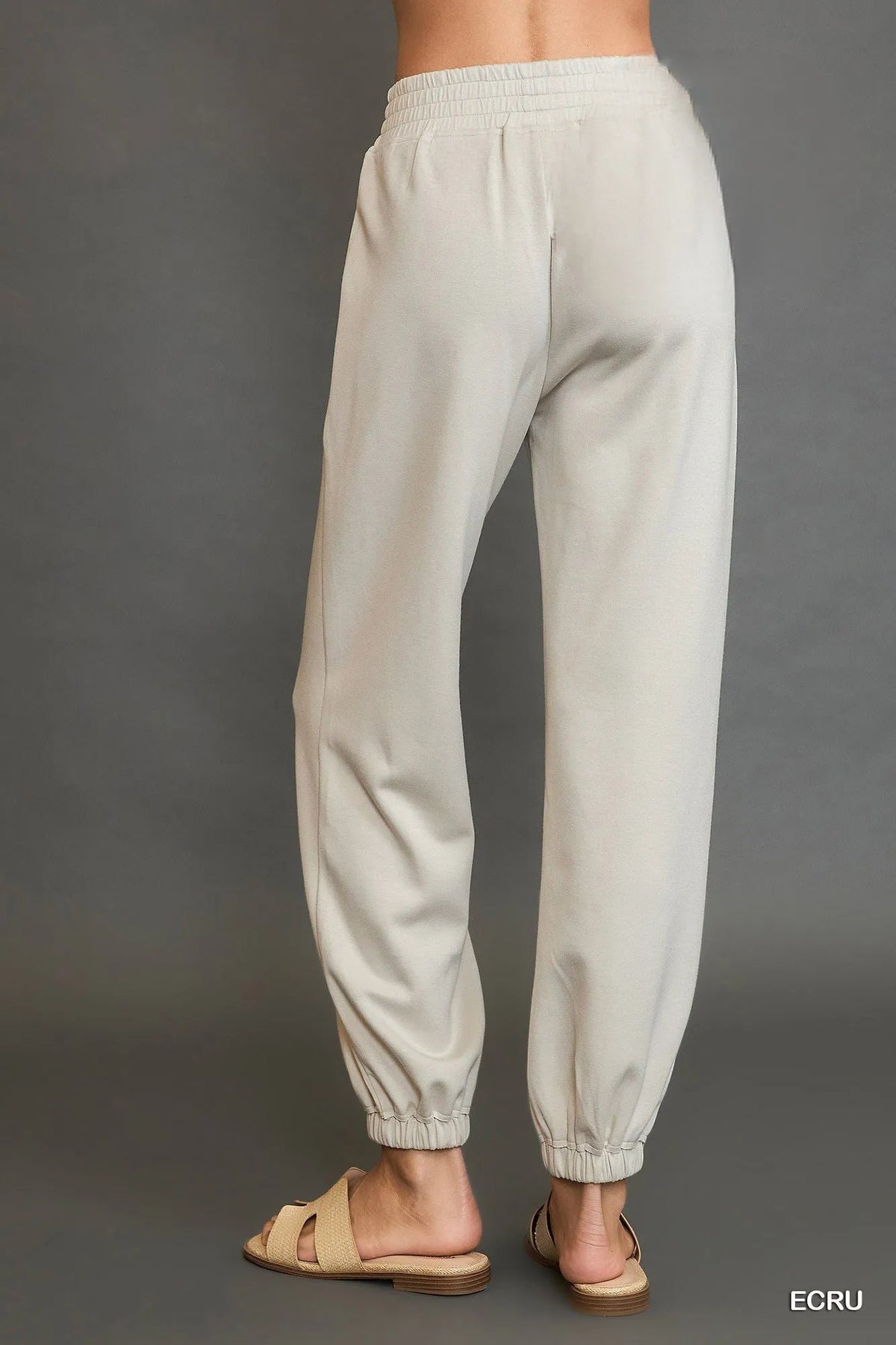 Umgee Drawstring Jogger Pants with Front Seam Detail
