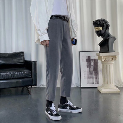 Mens Casual Loose-fitting Versatile Straight-leg Pants