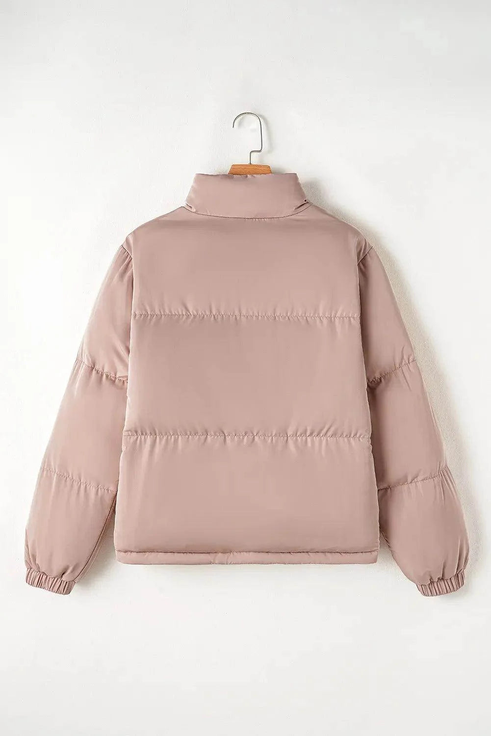 Turtleneck Zip Up Long Sleeve Winter Coat for Women