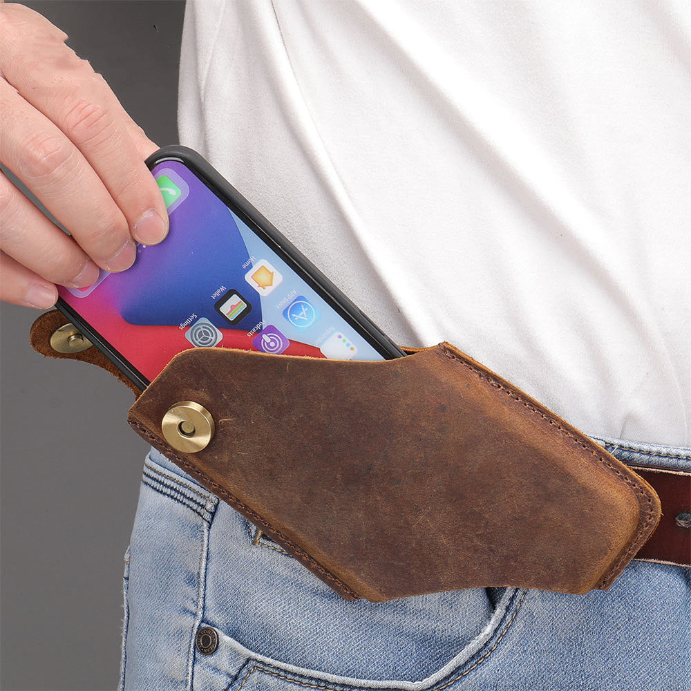 Simple Cowhide Phone Crossbody Bag