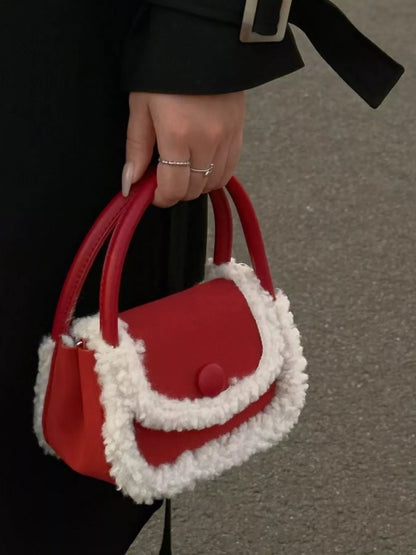 Fluffy Trim Mini Crossbody Bag
