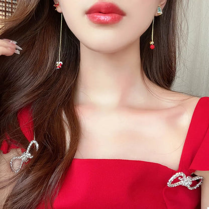 Christmas Tree &amp; Santa Claus Drop Earrings