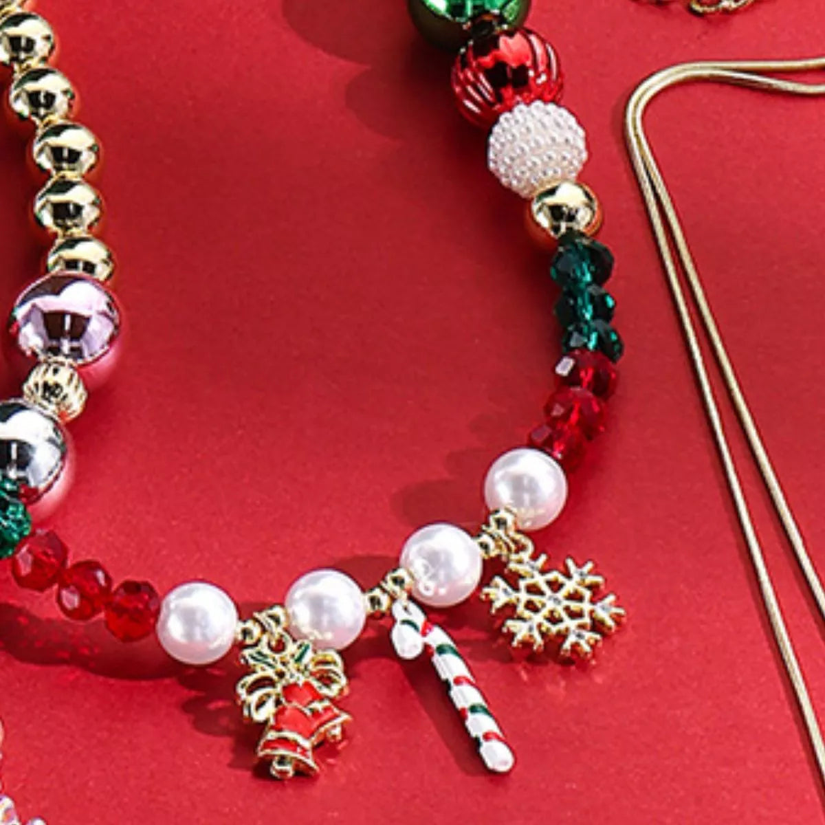 Christmas Acrylic Bead Charm Necklace