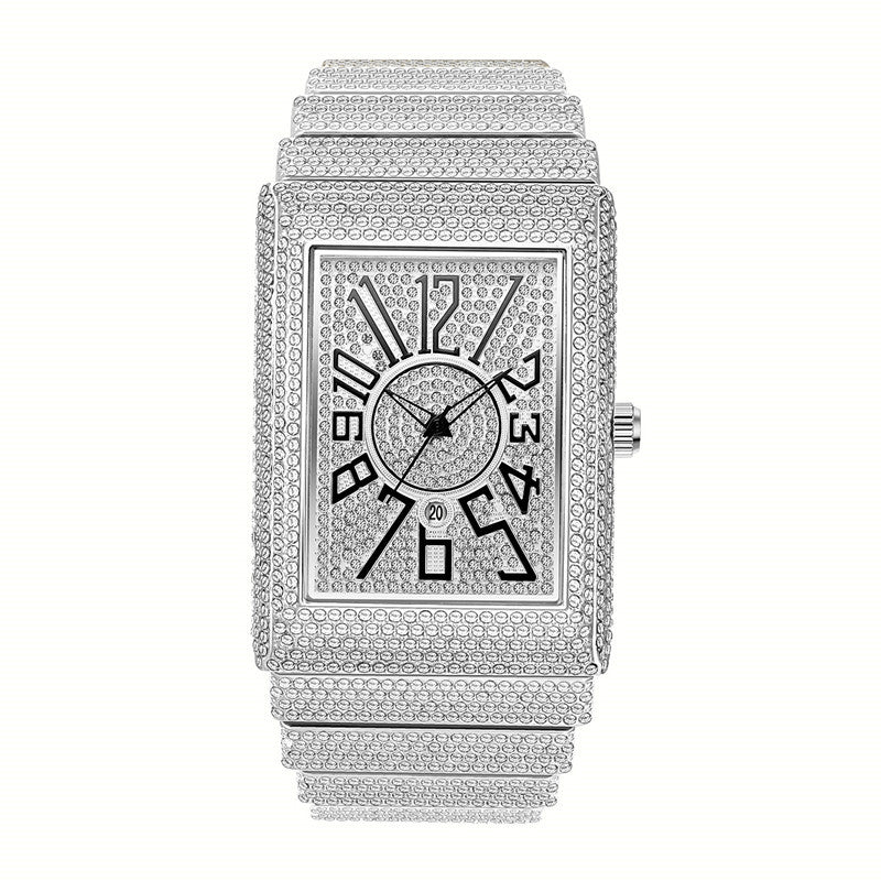 Diamond-embedded Watch Men&