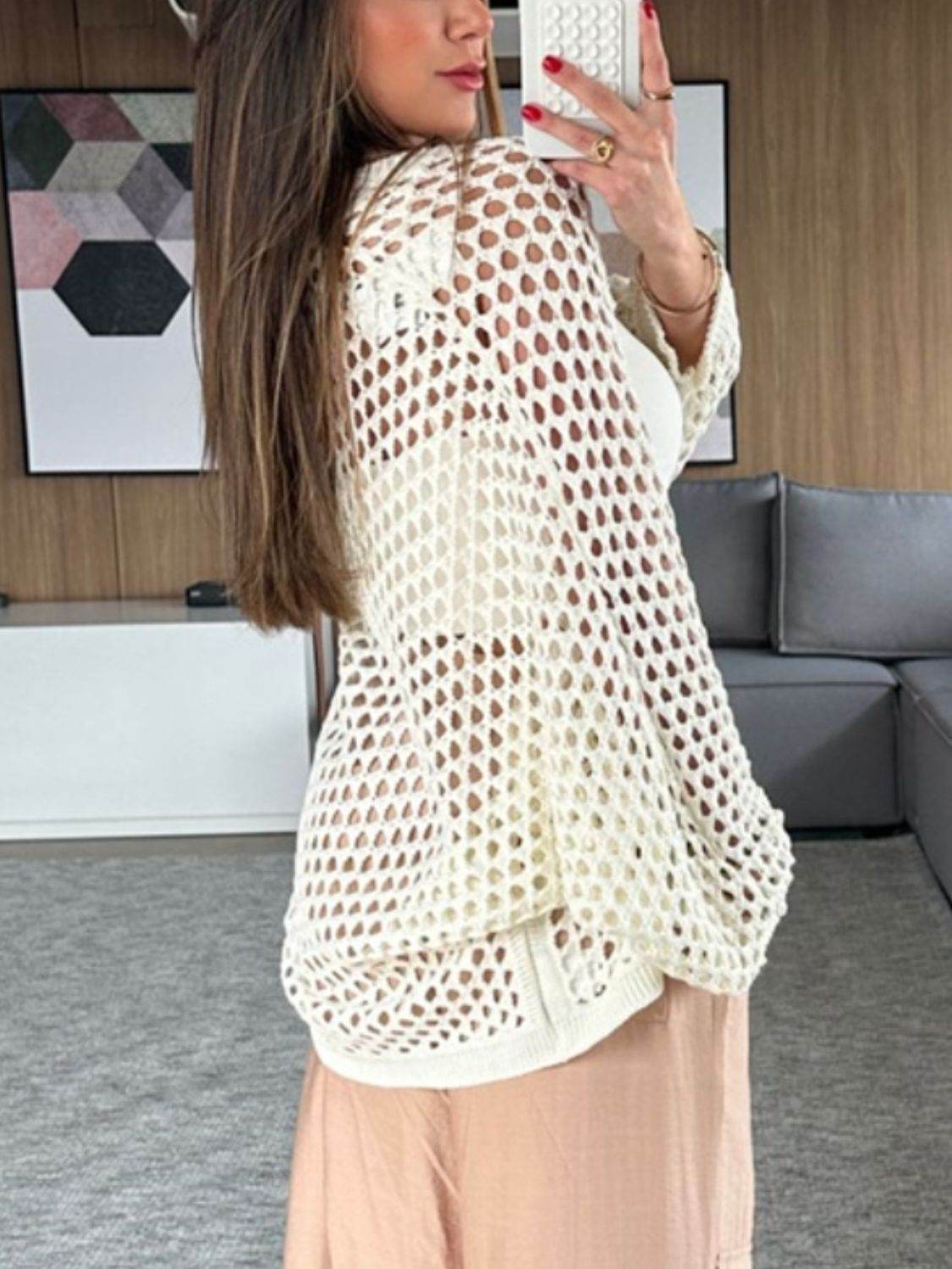Hollow Out Open Front Cover-Up