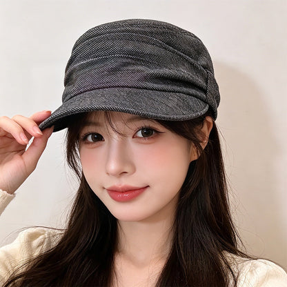 Old Money Style Retro Ruffled Flat Top Bowler Hat - A Stylish Casual Versatile Hat That Makes Your Face Look Smaller And More Artistic. Perfect For A Painter
