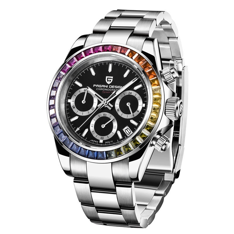 Multifunctional Stainless Steel Quartz Watch for Men