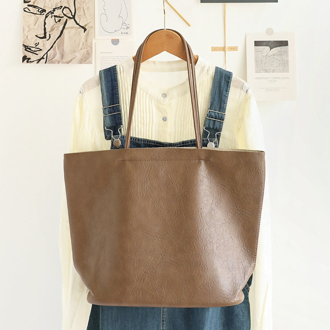 Elegant Soft PU Large Bag 2in1 – Retro Women&