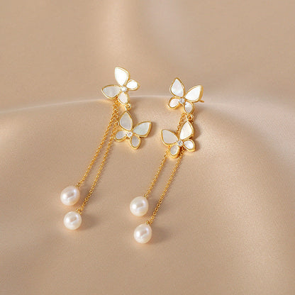 Trendy Sweet Butterfly Tassel Earrings