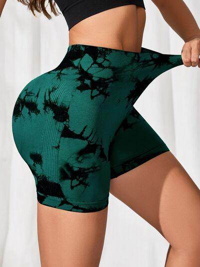 Tie-Dye High Waist Active Shorts for Women Workout Gear